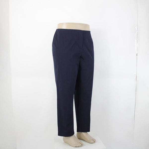 INC Sz 16W x 28 Navy Blue Hook Eye Closure Cotton Spandex Woman Crop Pant