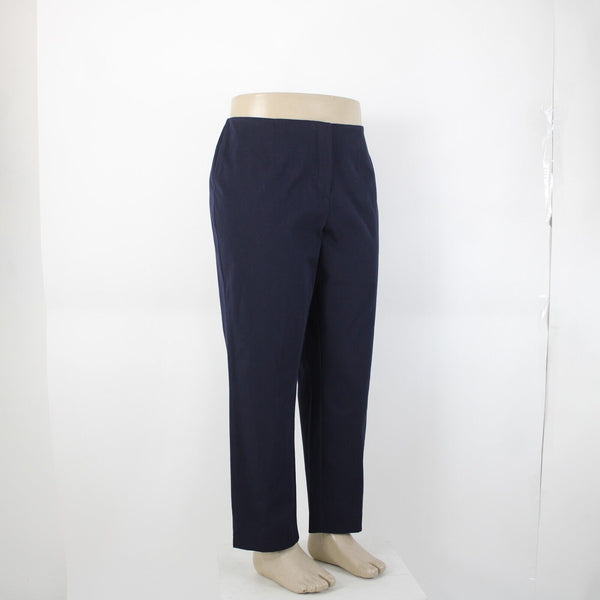 INC Sz 16W x 28 Navy Blue Hook Eye Closure Cotton Spandex Woman Crop Pant