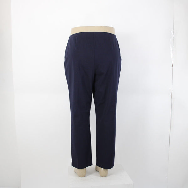 INC Sz 16W x 28 Navy Blue Hook Eye Closure Cotton Spandex Woman Crop Pant