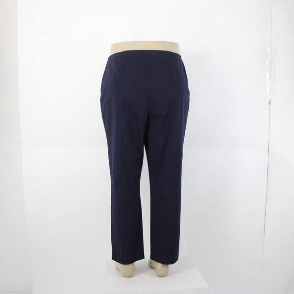 INC Sz 16W x 28 Navy Blue Hook Eye Closure Cotton Spandex Woman Crop Pant