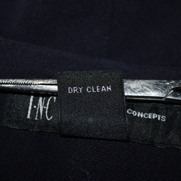 INC Sz 16W x 28 Navy Blue Hook Eye Closure Cotton Spandex Woman Crop Pant