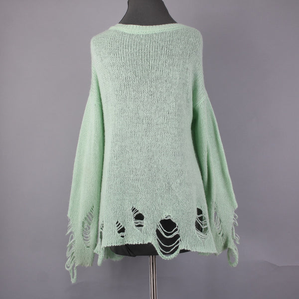 Deer Sweater Sz No Size L? Mint Green Multi Color Rudolph Reindeer Acrylic