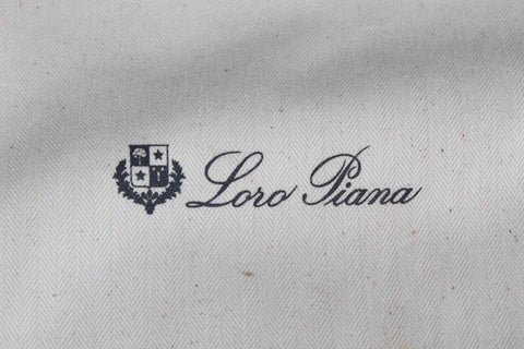 Loro Piana 14" x 8" Beige Herringbone Logo Set of 2 Shoe Bags