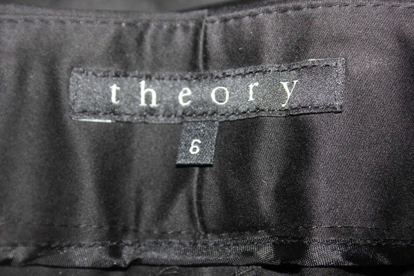Theory Sz 6 x 32.5 Black 2 Pocket Polished 98% Cotton 2% Lycra Trouser Pant