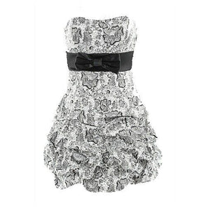Ruby Rox NEW $69 Sz 7 Black White Poly Cotton Blend Sweetheart Bubble Dress