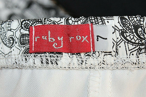 Ruby Rox NEW $69 Sz 7 Black White Poly Cotton Blend Sweetheart Bubble Dress