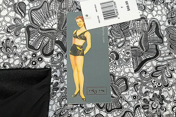 Ruby Rox NEW $69 Sz 7 Black White Poly Cotton Blend Sweetheart Bubble Dress