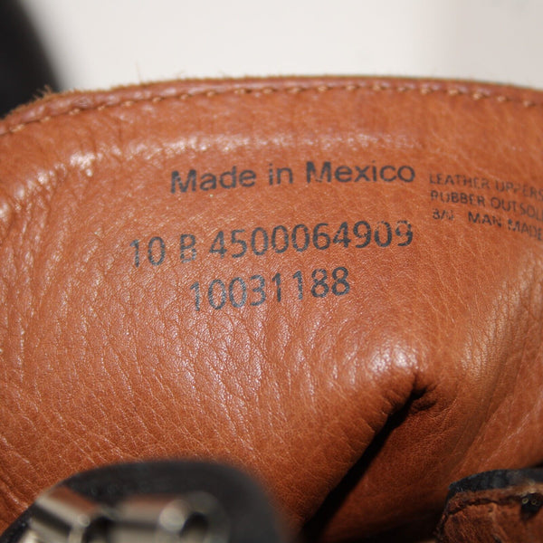 Ariat Sz 10 B Black Leather Upper Rubber Outsole 3.5" Heel Laced Boot