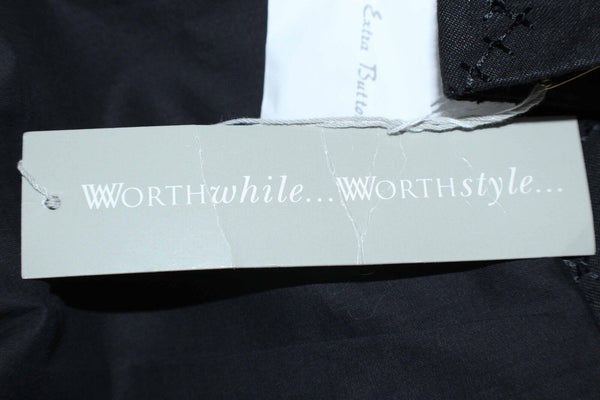 Worth NEW Sz 8 Black Embroider Vent Cuff Button Front 100% Linen Lined Jacket