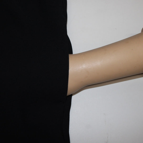 Chicos Dress NEW Sz 0 Black Crepe Pockets Polyester Midi Dress