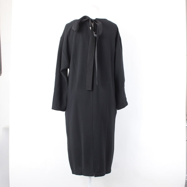 Chicos Dress NEW Sz 0 Black Crepe Pockets Polyester Midi Dress