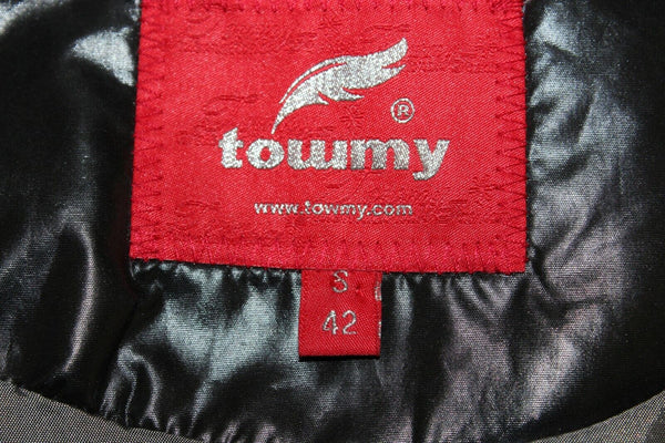 Towmy Sz S 42 Black Button Up Belted Polyester Blend Lightweight Jacket