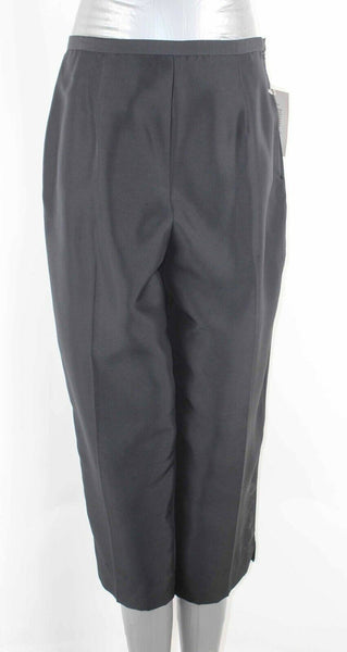 Robbie Bee NEW Sz 14P x 20 Black 100% Silk Shantung Lined Polyester Pant