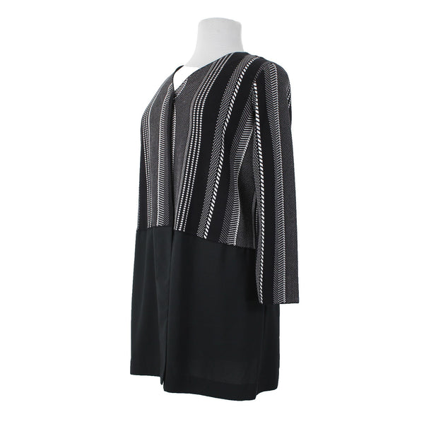 Alfani NEW $109 Art Expression Sz 1X Graphic Stripe Black White Mix Blend Jacket