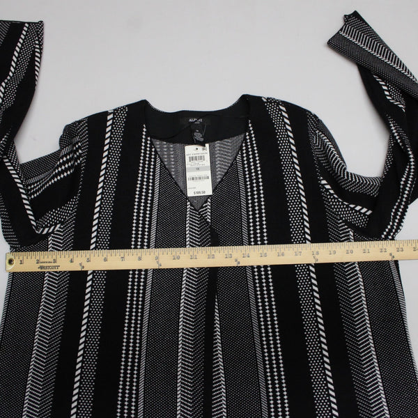 Alfani NEW $109 Art Expression Sz 1X Graphic Stripe Black White Mix Blend Jacket