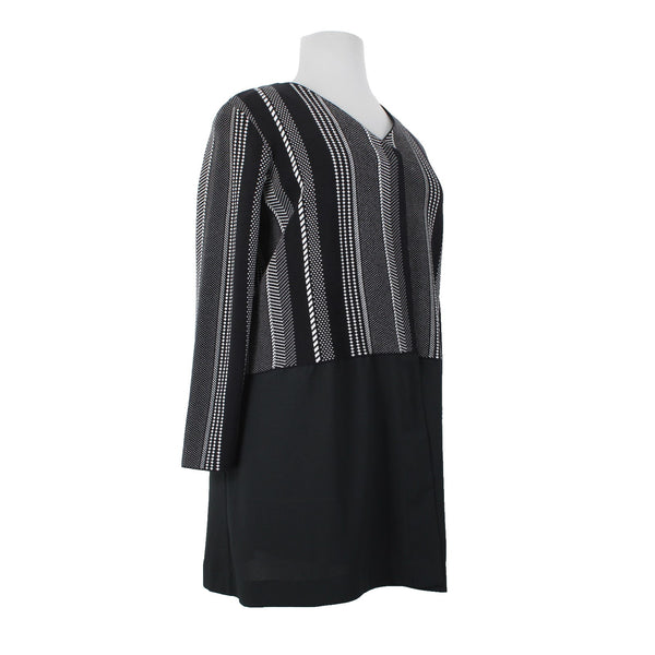 Alfani NEW $109 Art Expression Sz 1X Graphic Stripe Black White Mix Blend Jacket