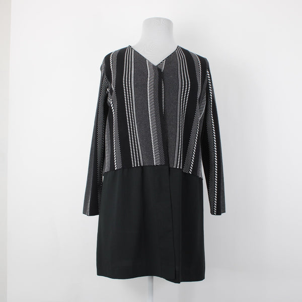 Alfani NEW $109 Art Expression Sz 1X Graphic Stripe Black White Mix Blend Jacket
