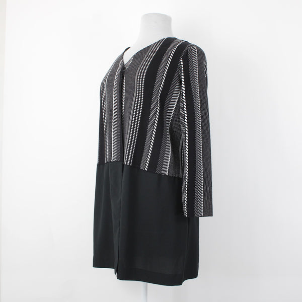 Alfani NEW $109 Art Expression Sz 1X Graphic Stripe Black White Mix Blend Jacket