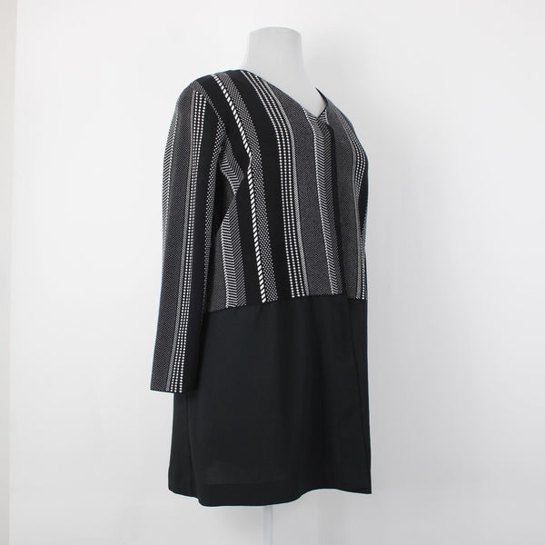 Alfani NEW $109 Art Expression Sz 1X Graphic Stripe Black White Mix Blend Jacket