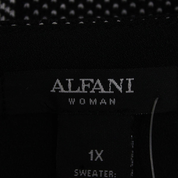 Alfani NEW $109 Art Expression Sz 1X Graphic Stripe Black White Mix Blend Jacket