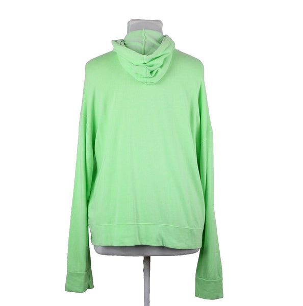 Sundry NEW $110 Sz 4 Neon Lime Green Neon Hooded Rayon Cotton Basic Sweater Top