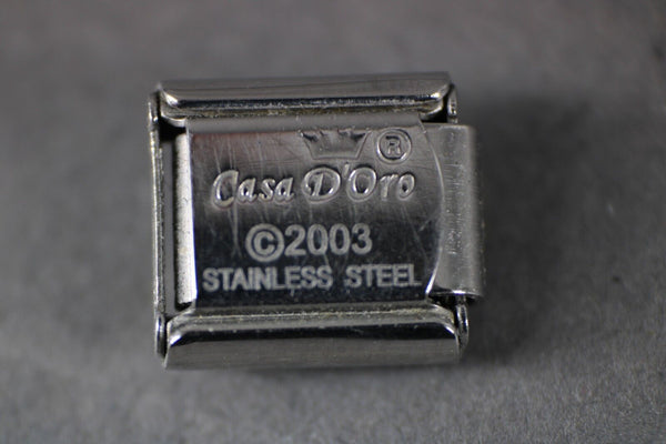 Casa D'Oro 2003 Hat Gold Stainless Stretch Link Italian Charm