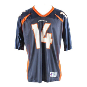 Champion Broncos Sz XL Navy Blue Multi Griese 14 100% Nylon Jersey Shirt