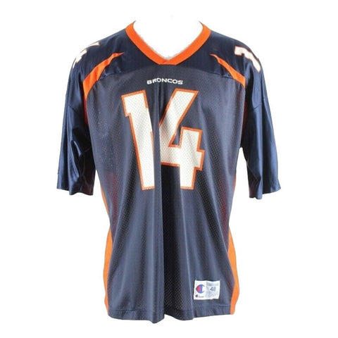 Champion Broncos Sz XL Navy Blue Multi Griese 14 100% Nylon Jersey Shirt