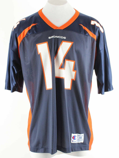 Champion Broncos Sz XL Navy Blue Multi Griese 14 100% Nylon Jersey Shirt