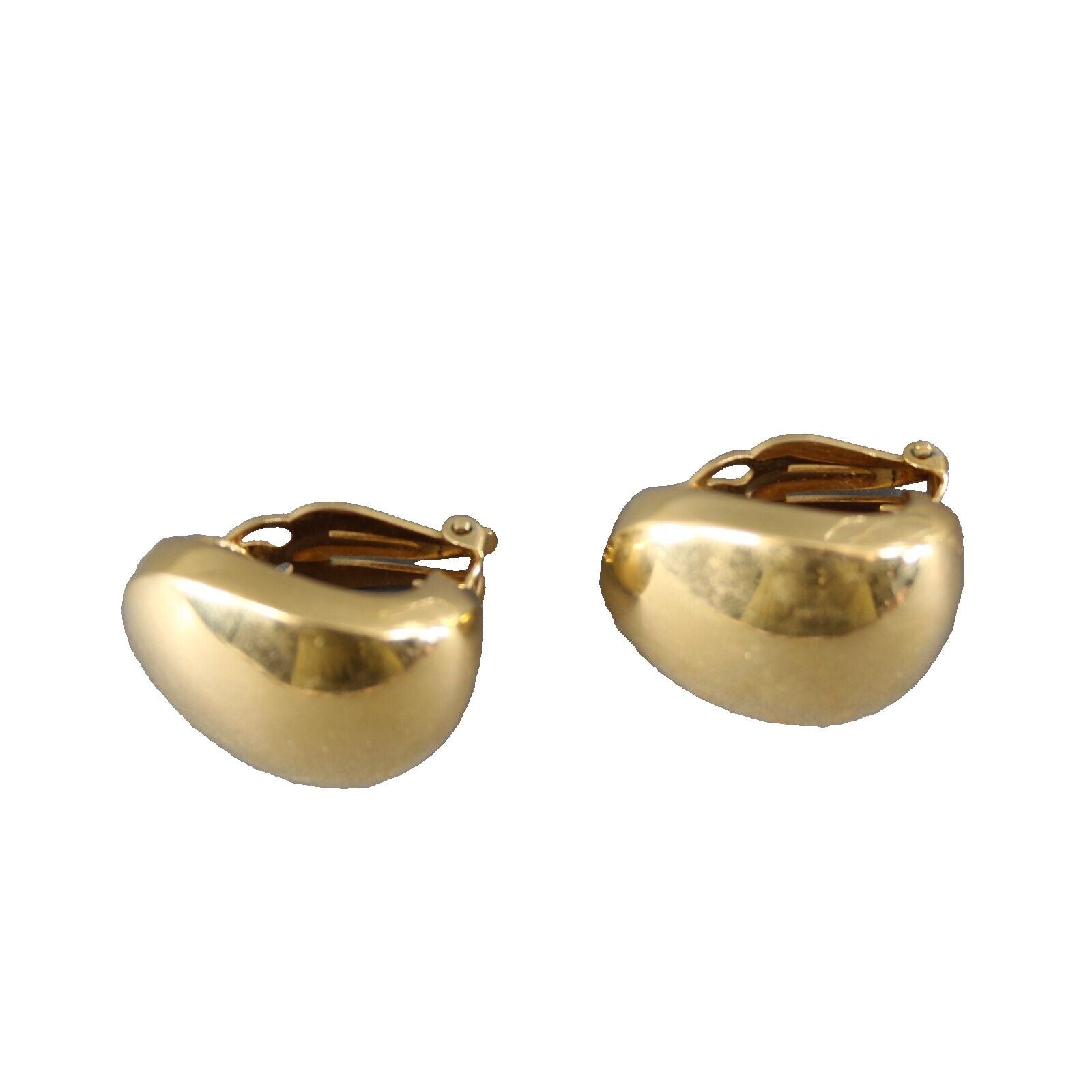 St John Goldtone Hoop 1.25" Huggie Clip On Earrings