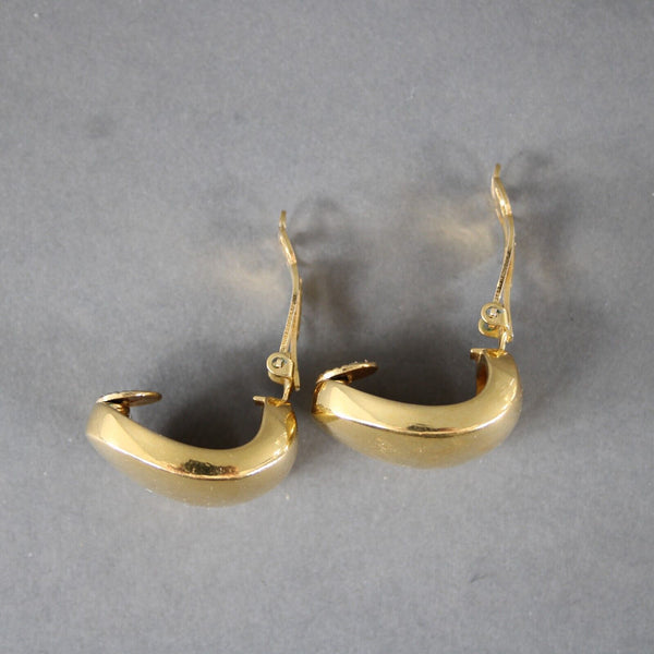 St John Goldtone Hoop 1.25" Huggie Clip On Earrings