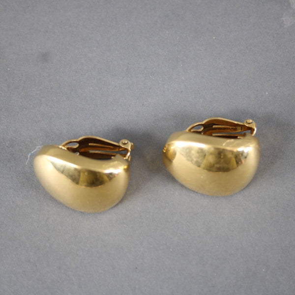 St John Goldtone Hoop 1.25" Huggie Clip On Earrings