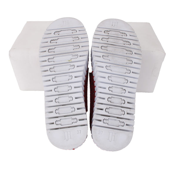 Ilse Jacobsen Sneakers Tulip Sz 37 Red White Laser Cut Recycled Mircrofiber 1"