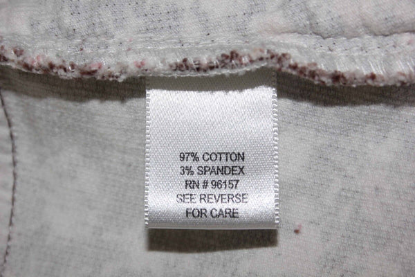 SO Sz L Brown Pink White Floral Cotton Blend Corduroy Flap Pocket Jacket