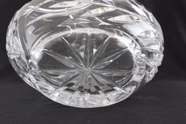 Carved Crystal Handled Basket 5.5" x 4" Bowl
