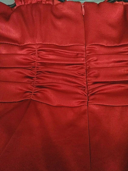 Nanette Lepore NEW $278 4 Red Satiny Ruch Triacetate Rayon Poly Blend Dress