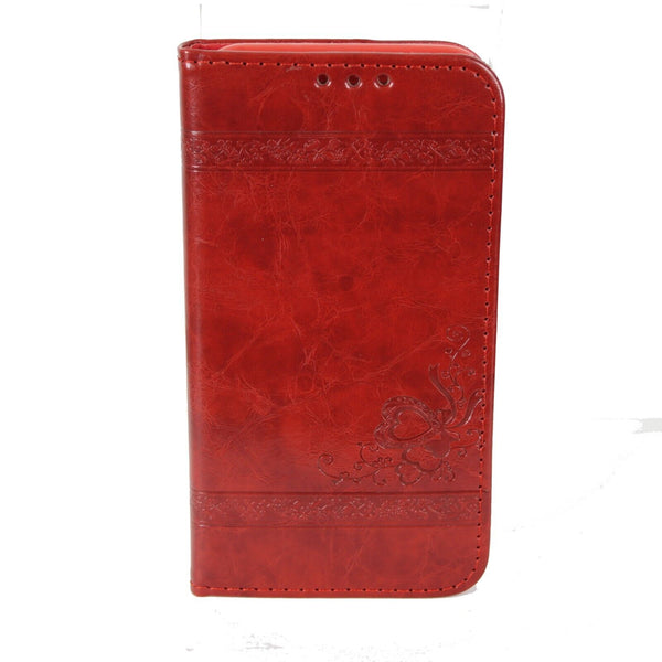 Iphone X NEW Red Heart Design Folding Wallet Inside Pockets IPHONE X Phone Case