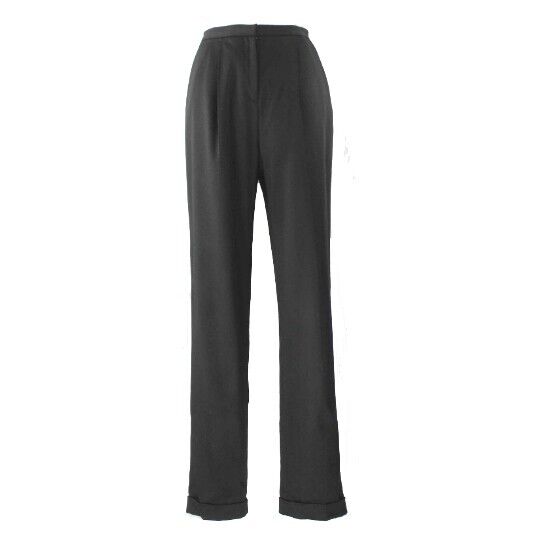 Worth VTG Sz 8 x 33.5 Black Invert Pleat Pocket Lined Wool Blend Trouser Pant