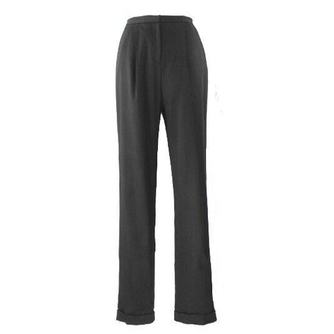 Worth VTG Sz 8 x 33.5 Black Invert Pleat Pocket Lined Wool Blend Trouser Pant