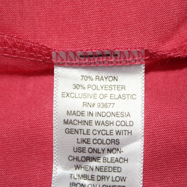 Ana Top NEW $32 Sz XL Pink Tunic Ruffle Unlined Short Sleeve Rayon Poly Top