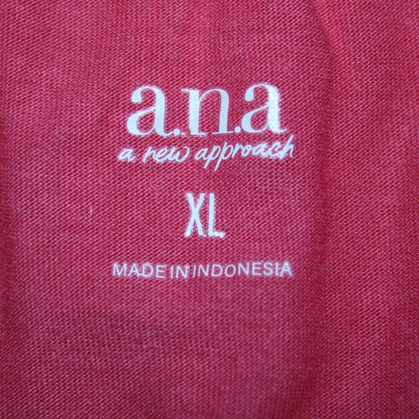 Ana Top NEW $32 Sz XL Pink Tunic Ruffle Unlined Short Sleeve Rayon Poly Top