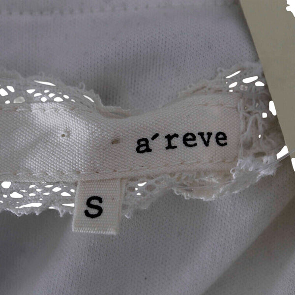 A Reve  Dress $119 Sz S Cream Tan Gold Lace Sequin Lined Cotton Acrylic Dress