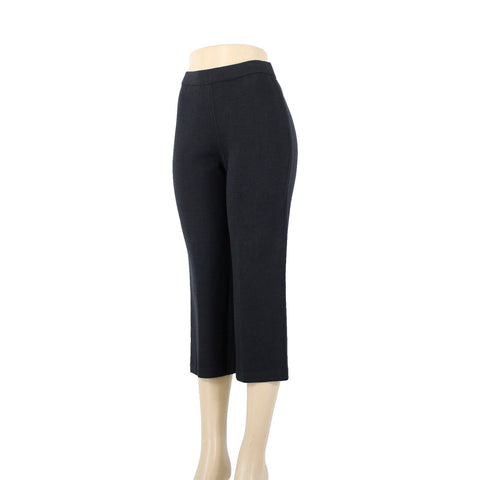 St John Knit Sz 2 x 25 Black Elastic Waist Santana Knit Capri AS IS Pants