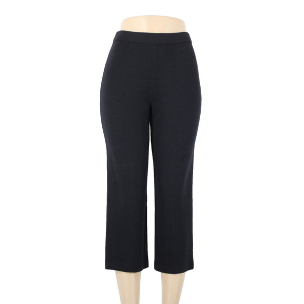 St John Knit Sz 2 x 25 Black Elastic Waist Santana Knit Capri AS IS Pants