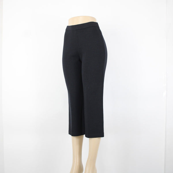 St John Knit Sz 2 x 25 Black Elastic Waist Santana Knit Capri AS IS Pants