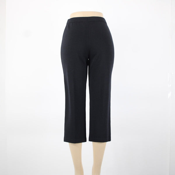 St John Knit Sz 2 x 25 Black Elastic Waist Santana Knit Capri AS IS Pants