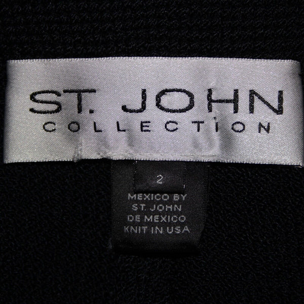 St John Knit Sz 2 x 25 Black Elastic Waist Santana Knit Capri AS IS Pants