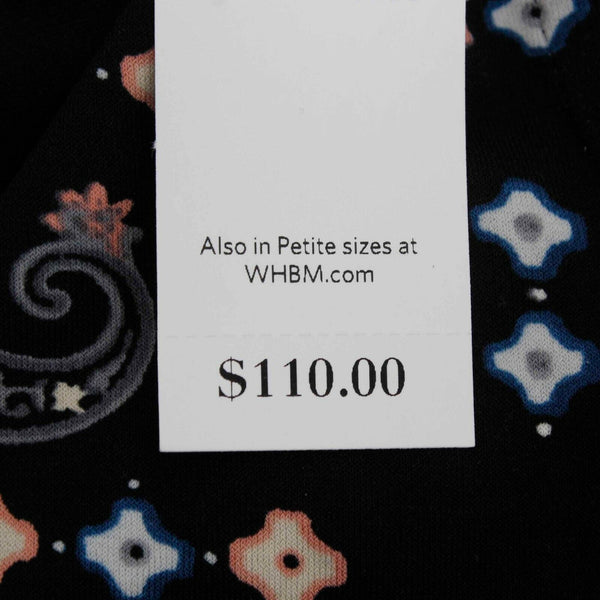 White House Black Market NEW $110 Sz XS Black Pink Multi Poly Blend Dress
