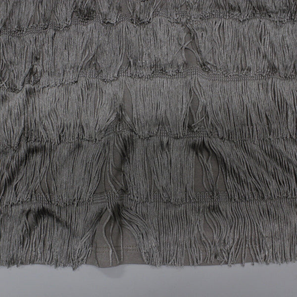 INC NEW Sz M Taupe Full Frontal Fringe Drop Shoulder Pullover Rayon Knit Top