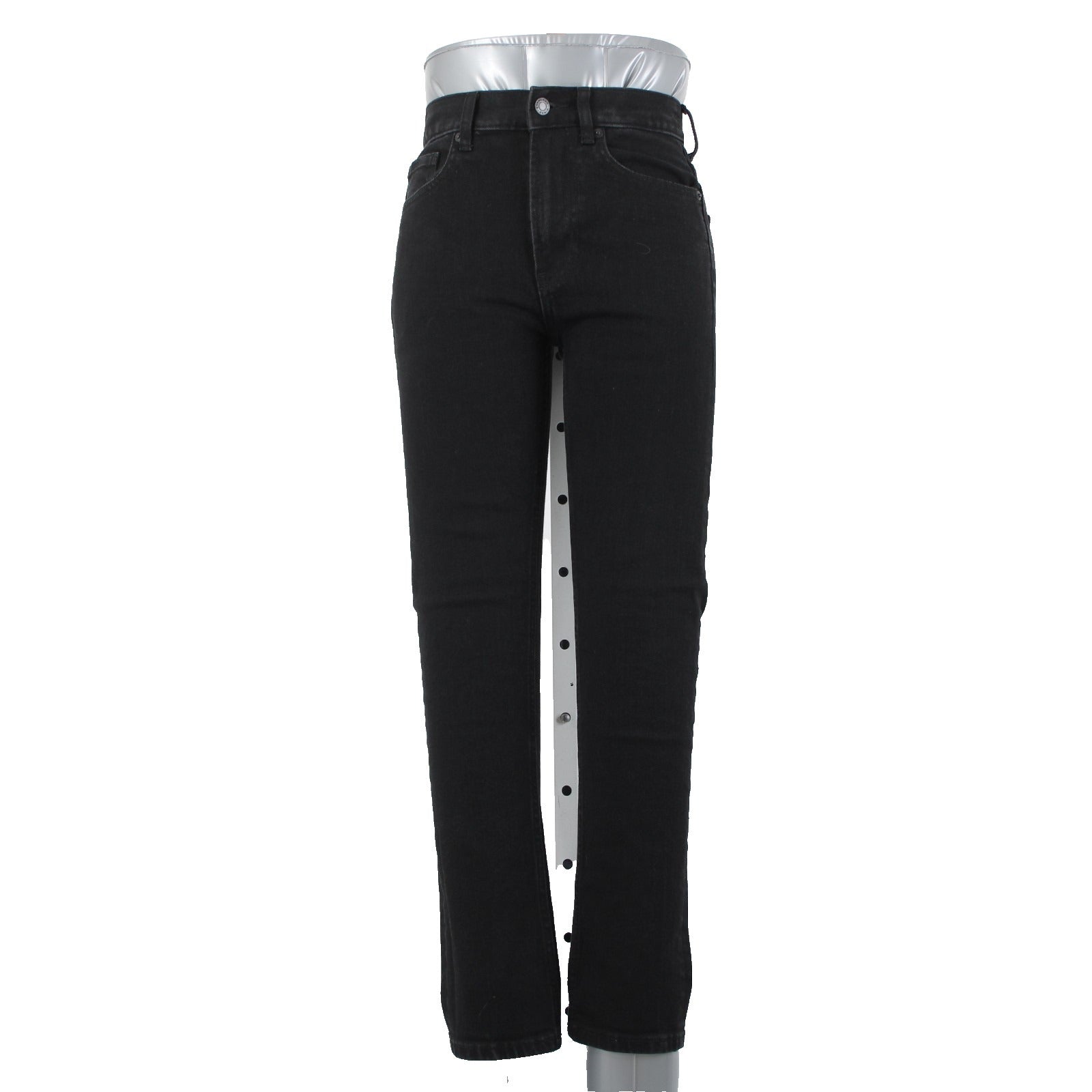 Everlane Sz 24 x 26 Black Straight Cotton Elastane Blend 10" Rise 5 Pocket Jeans